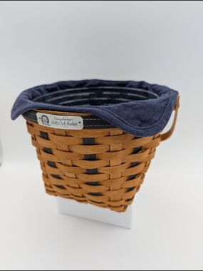Longaberger 2004 Golf Club Basket w/Navy Accents, Navy Liner, Protector